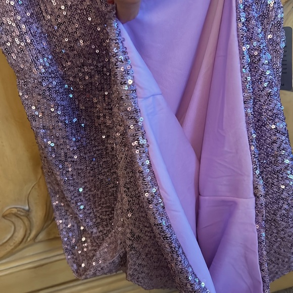 New Love X Design Sequin Below Knee Party Dress Lavender Frost - Picture 5 of 10